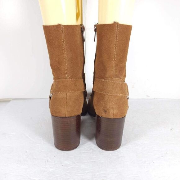 Steve Madden Steven Women’s Jiffie US 10M Chestnut Suede Heel Harness Boots - Picture 7 of 10